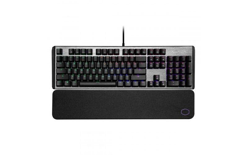 Cooler master – Mechanical keyboard CK550 V2 { Blue switch (Tactile + Clicky ) // BRUSHED ALUMINM DESIGN // WRIST REST // RGB // Arabic / english keyboard  – CK-550-GKTL1-AE
